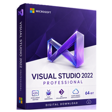 Microsoft Visual Studio 2022 Professional – Perpetual License product image on a transparent background