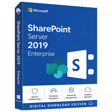 Microsoft SharePoint Server 2019 Enterprise product image on a transparent background