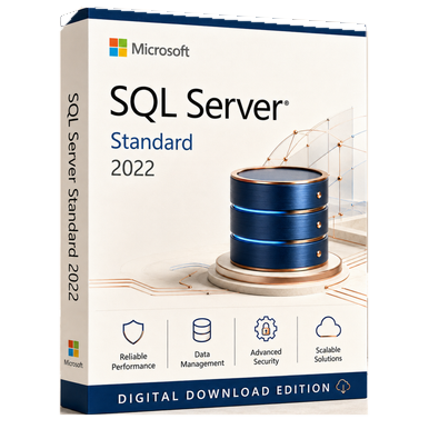 Microsoft SQL Server 2022 Standard Core Licence – Perpetual product image on a transparent background