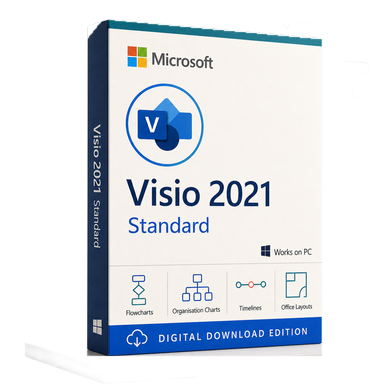 Microsoft Visio Standard 2021 for Windows – One-Time Purchase Digital Download product image on a transparent background