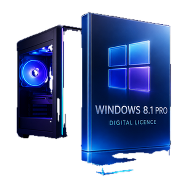 Microsoft Windows 8.1 Pro Licence – 32-bit or 64-bit product image on a transparent background