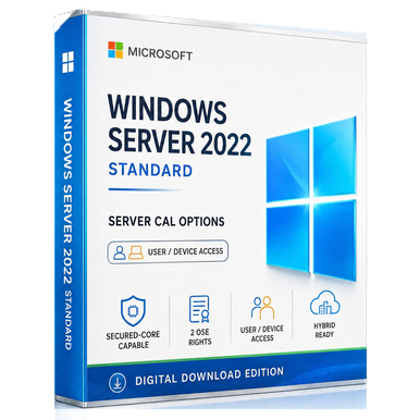 Microsoft Windows Server 2022 Standard – Server CALs product image on a transparent background