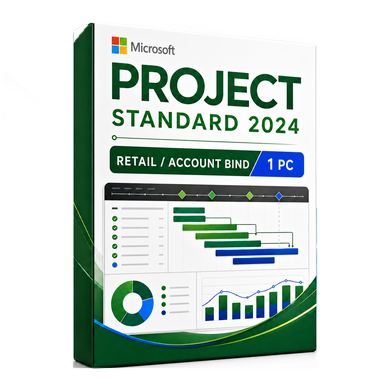 Microsoft Project Standard 2024 Retail – 1 PC product image on a transparent background