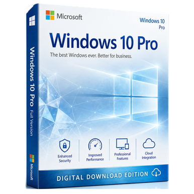 Microsoft Windows 10 Pro Digital Licence product image on a transparent background