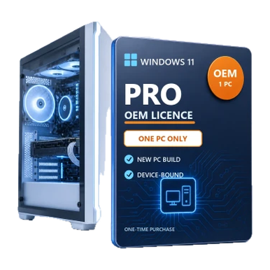 Microsoft Windows 11 Pro OEM Licence – 1 PC product image on a transparent background
