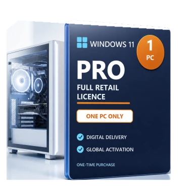 Microsoft Windows 11 Pro Retail Licence – 1 PC product image on a transparent background