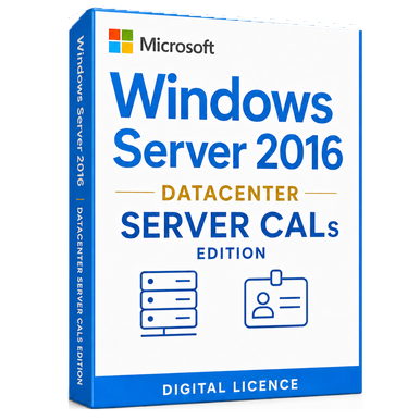 Windows Server 2016 Datacenter Server CALs product image on a transparent background